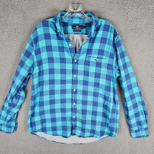 Vineyard Vines Shirt Mens Large Plaid Slim Fit Tucker Shirt Long Sleeve Collar